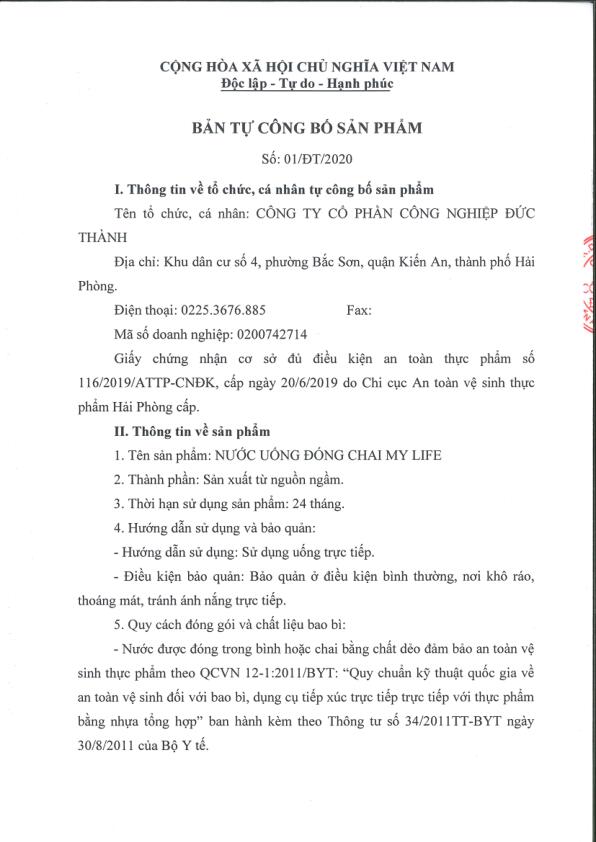 Hồ sơ tự công bố sản phẩm